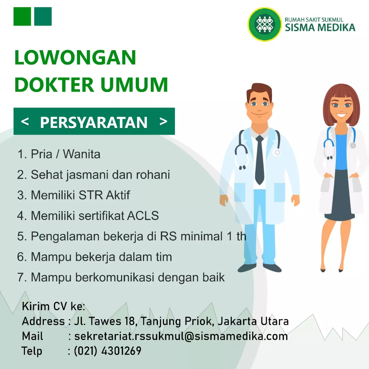 Informasi Lowongan Kerja Perawat Dan Dokter Rumah Sakit Sukmul