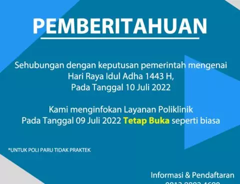 Pengumuman Pelayanan Klinik Hari Idul Adha