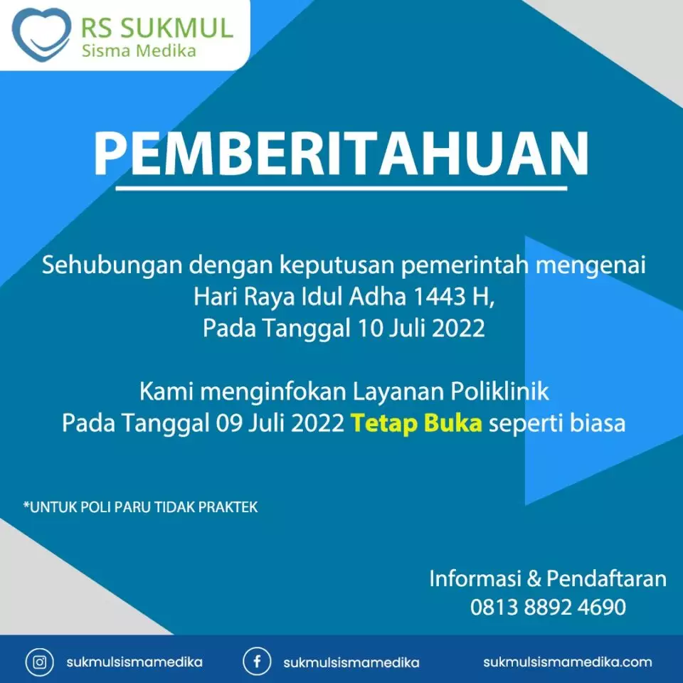 Pengumuman Pelayanan Klinik Hari Idul Adha