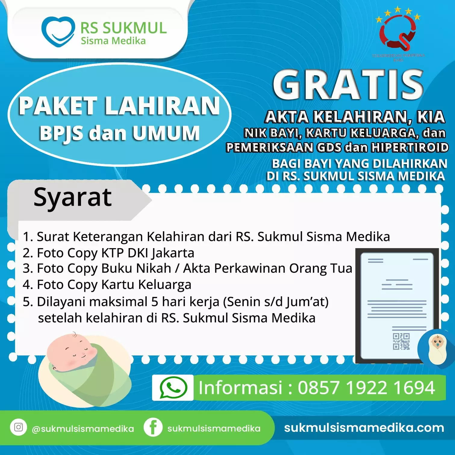 Paket Lahiran BPJS & Umum - Rumah Sakit Sukmul Sismamedika